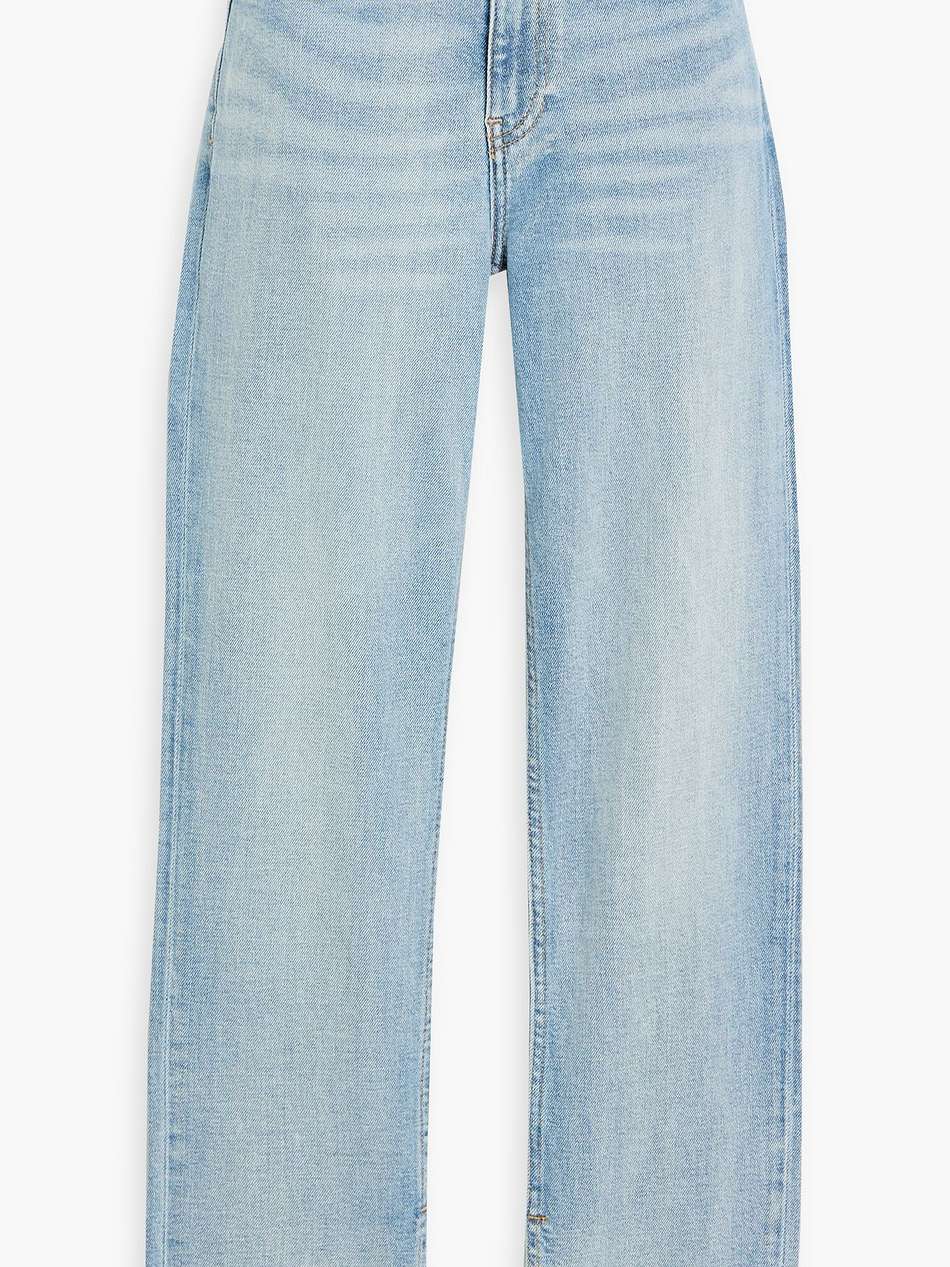 mid-rise straight-leg jeans
