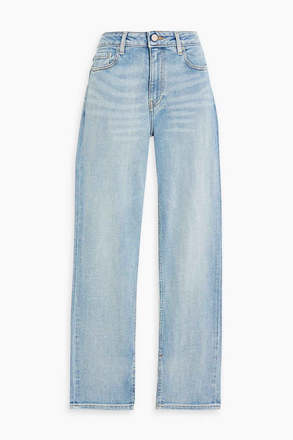 Mid-rise straight-leg jeans