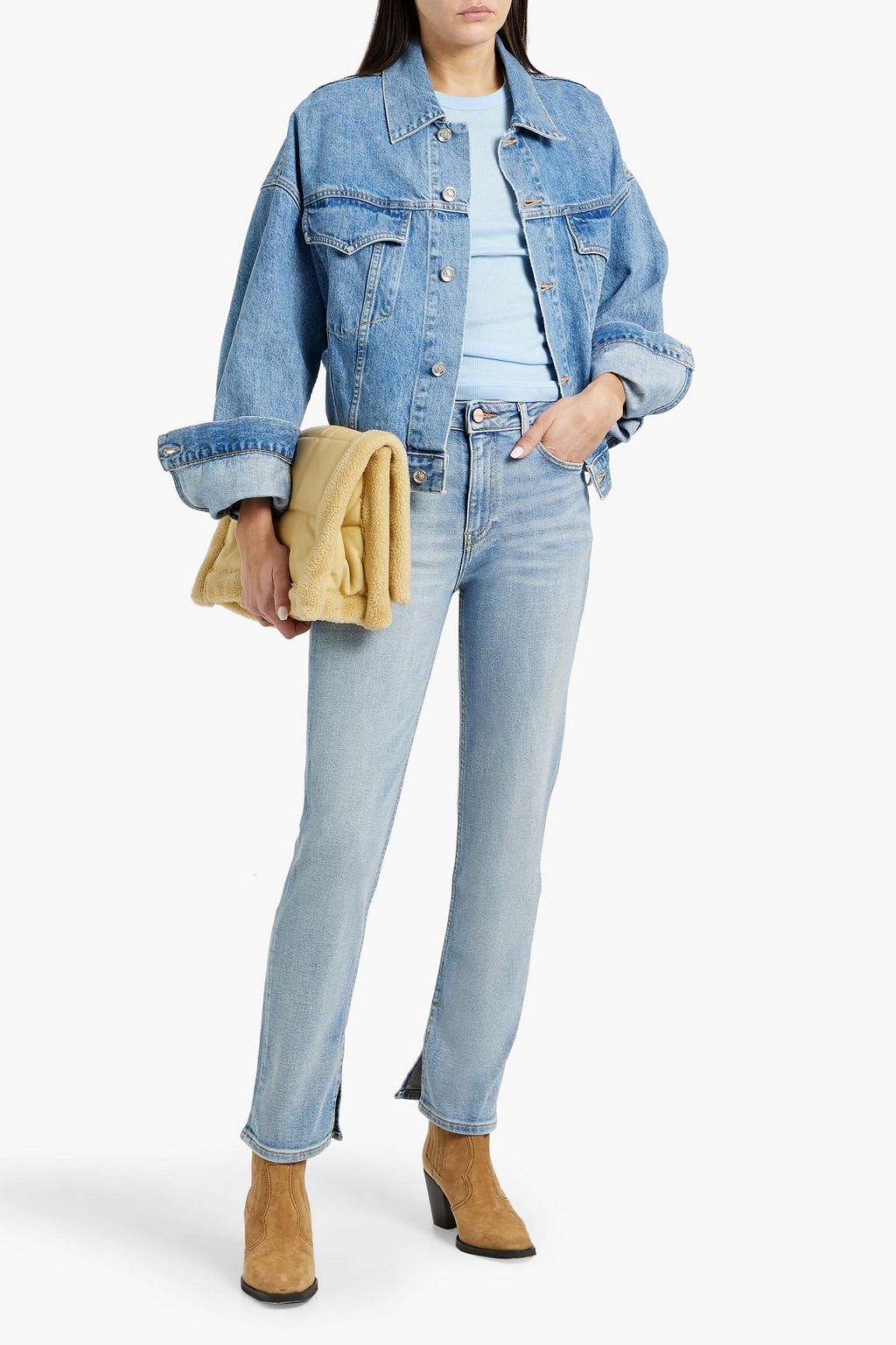 GANNI Mid-rise straight-leg jeans