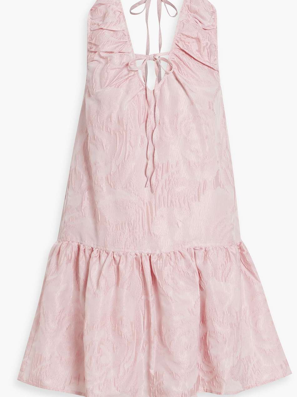 gathered cloqué mini dress