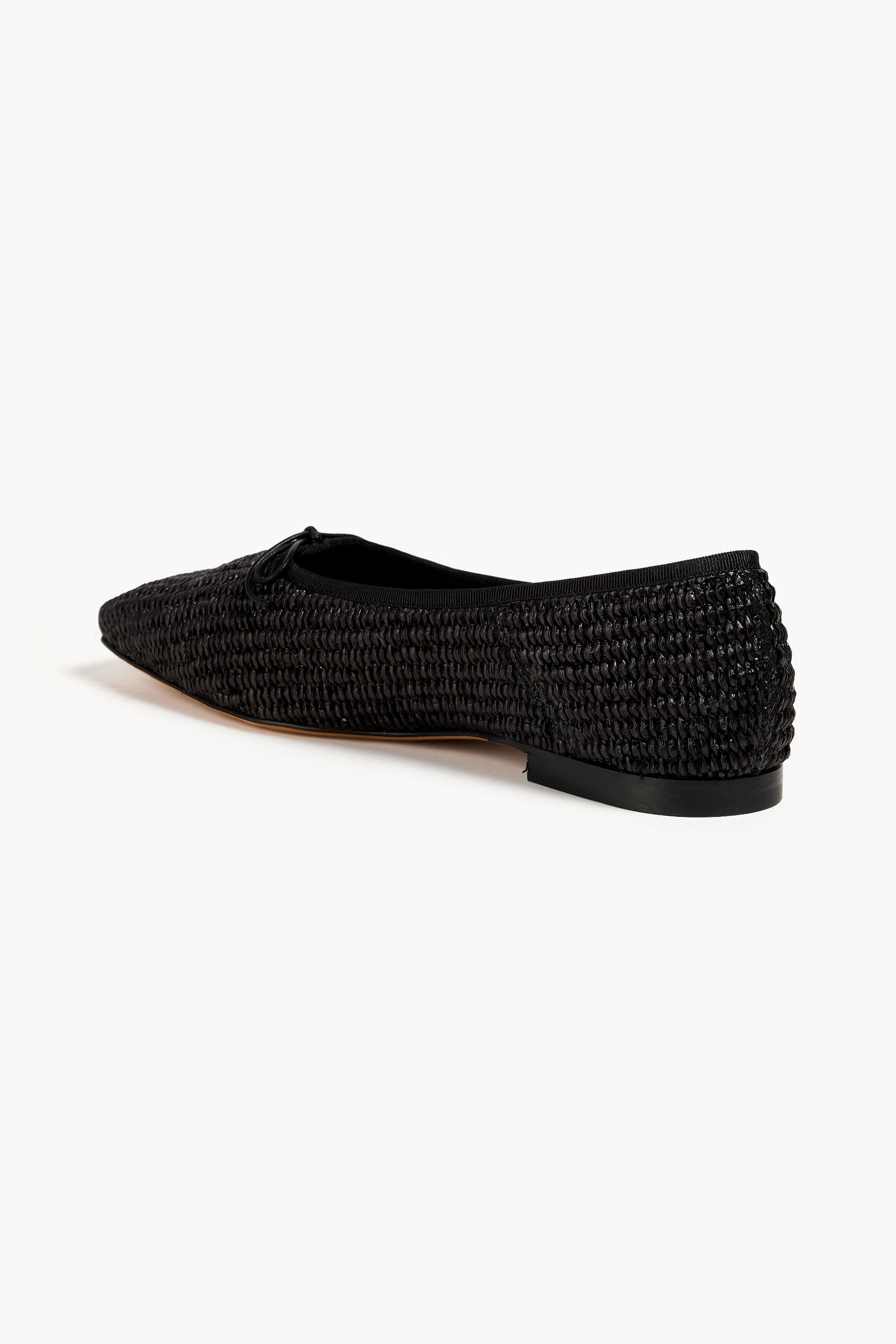 Mansur Gavriel Bow-detailed raffia ballet flats