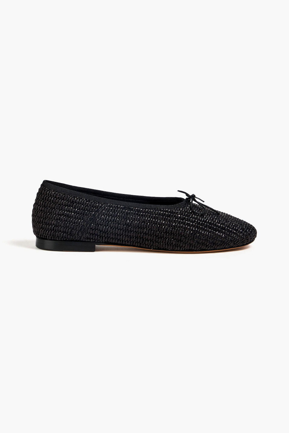 Mansur Gavriel Ballerinas Aus Stroh Mit Schleife In Schwarz