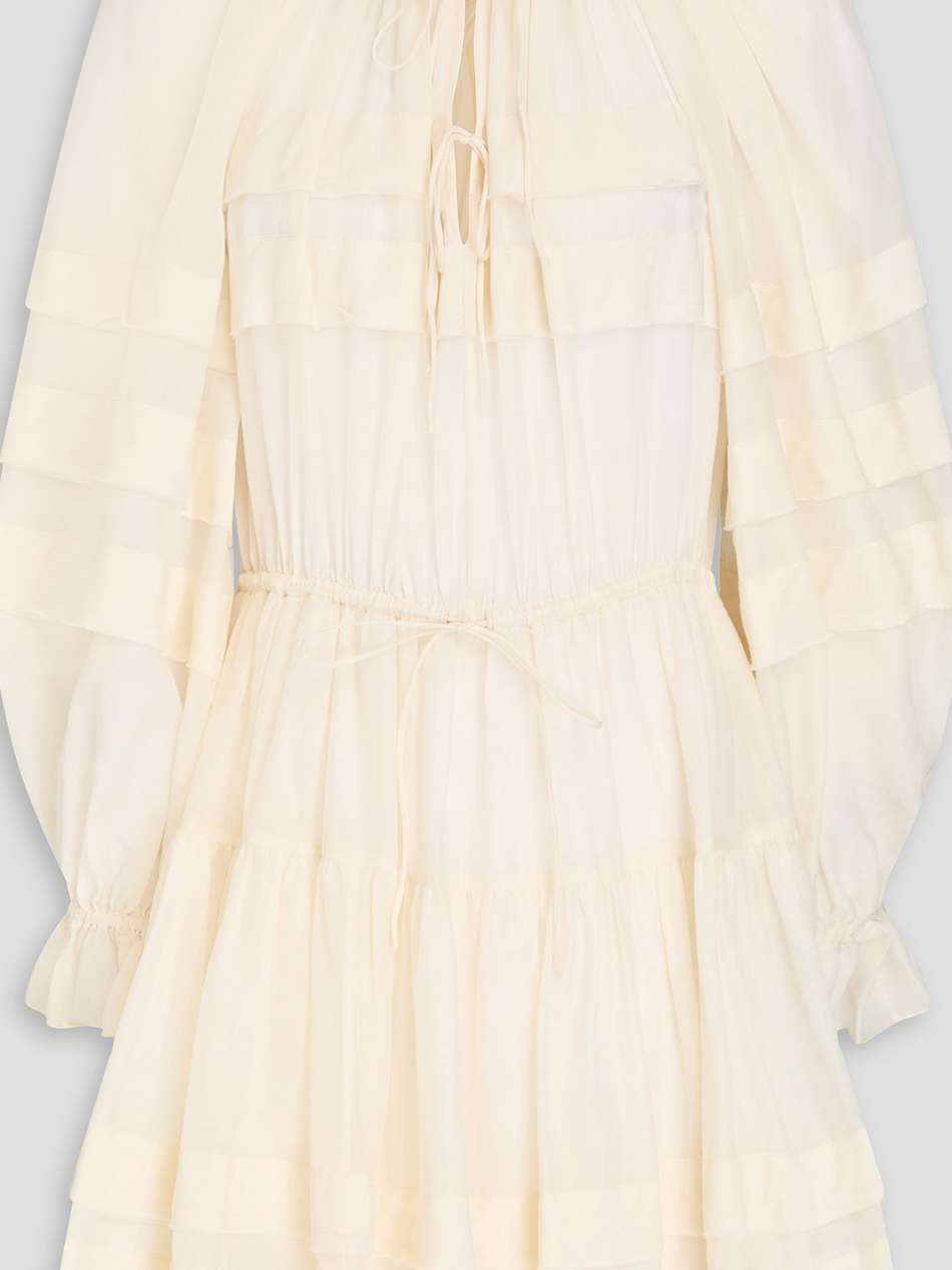polly tiered cotton and silk-blend voile mini dress