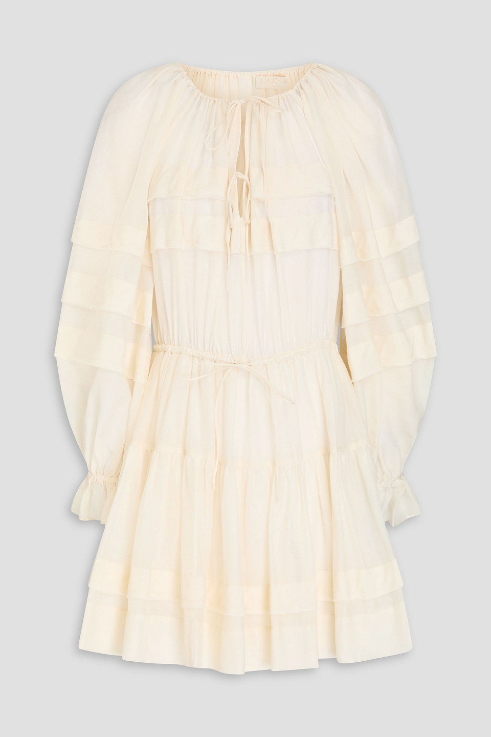 Ulla Johnson Polly Gestuftes Minikleid Aus Voile Aus Einer Baumwoll-seidenmischung In Elfenbein