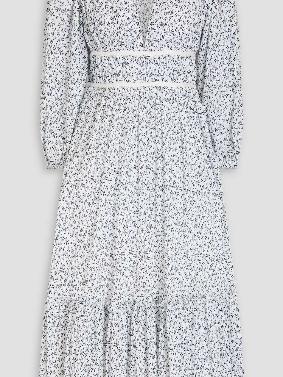 malena floral-print cotton-crepon midi dress