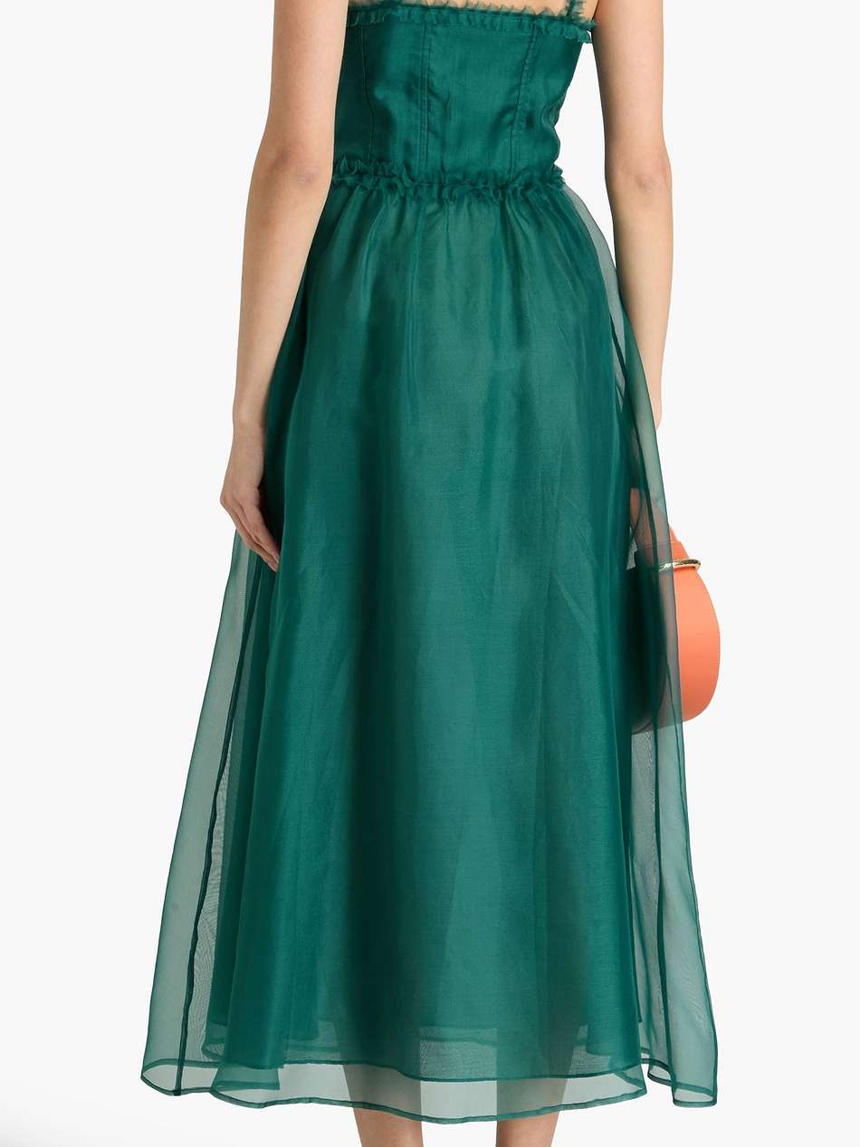 gisele ruffled silk-organza midi dress