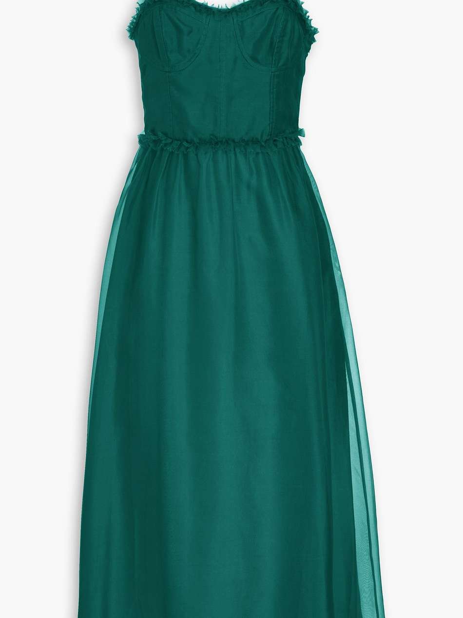 gisele ruffled silk-organza midi dress