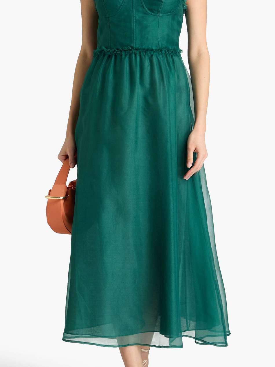 gisele ruffled silk-organza midi dress