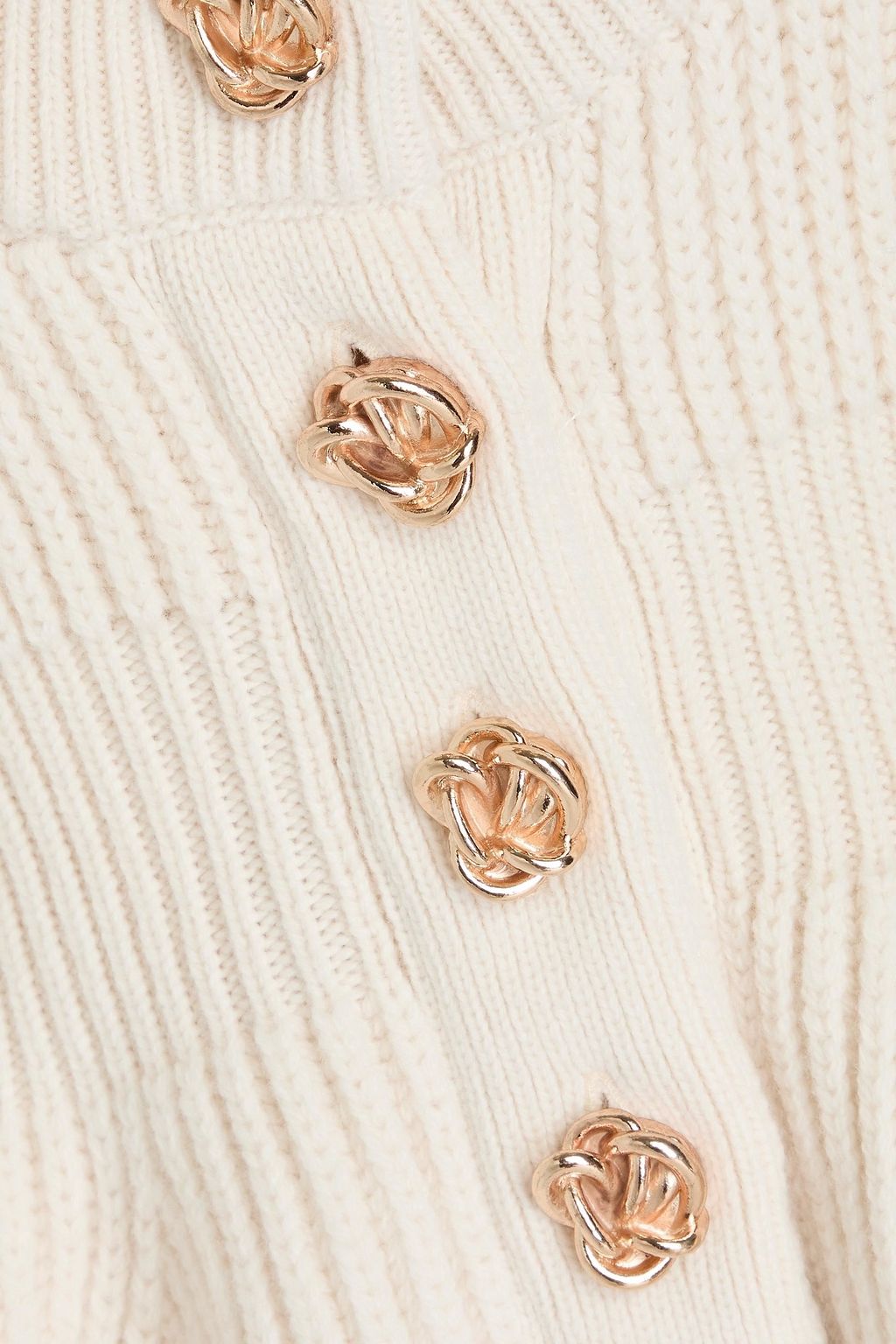 MCQUEEN Ribbed wool and cashmere-blend cardigan