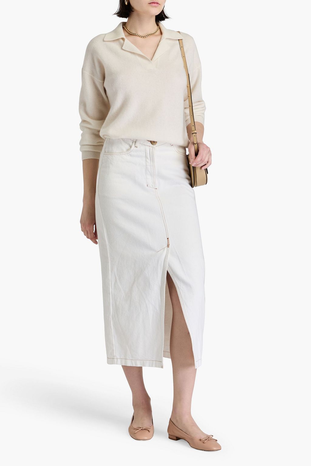NAADAM Mélange cashmere polo sweater