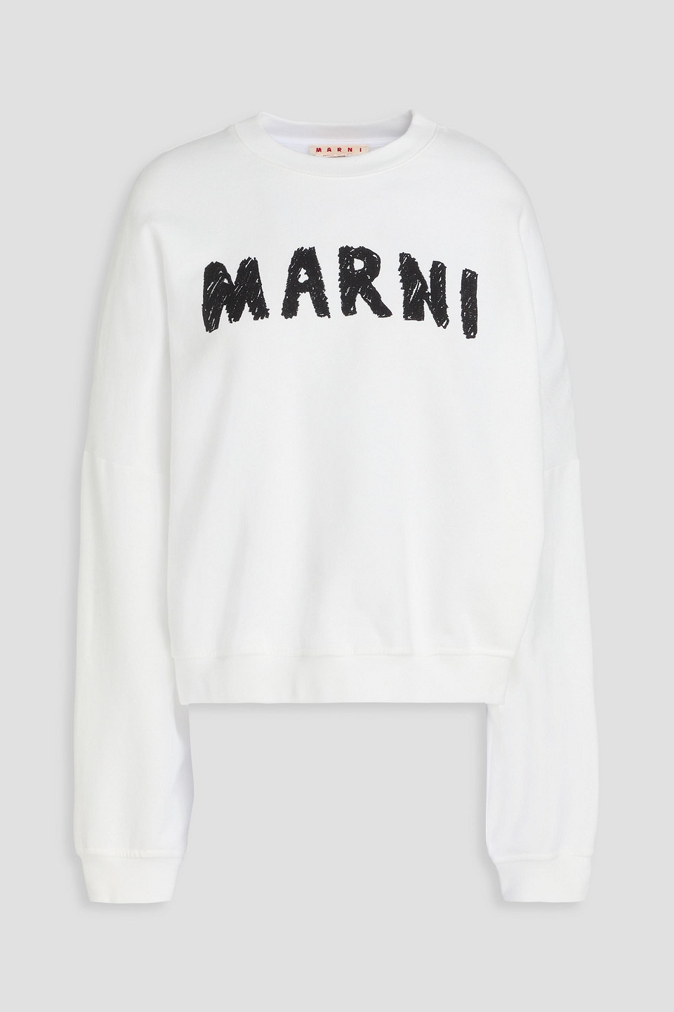 Marni - Logo-print cotton-fleece sweatshirt - White - IT 42