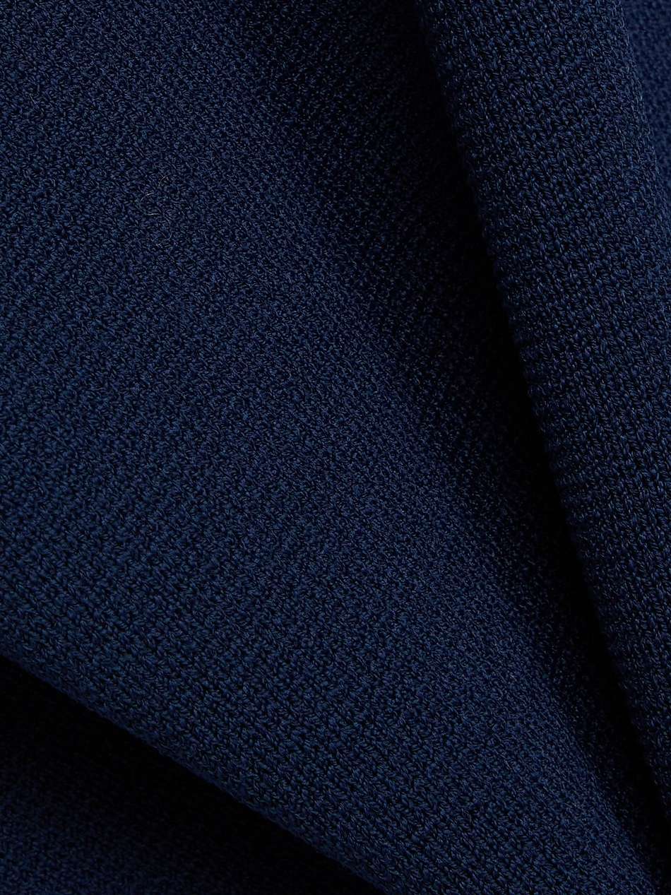two-tone knit-paneled wool and cashmere-blend top