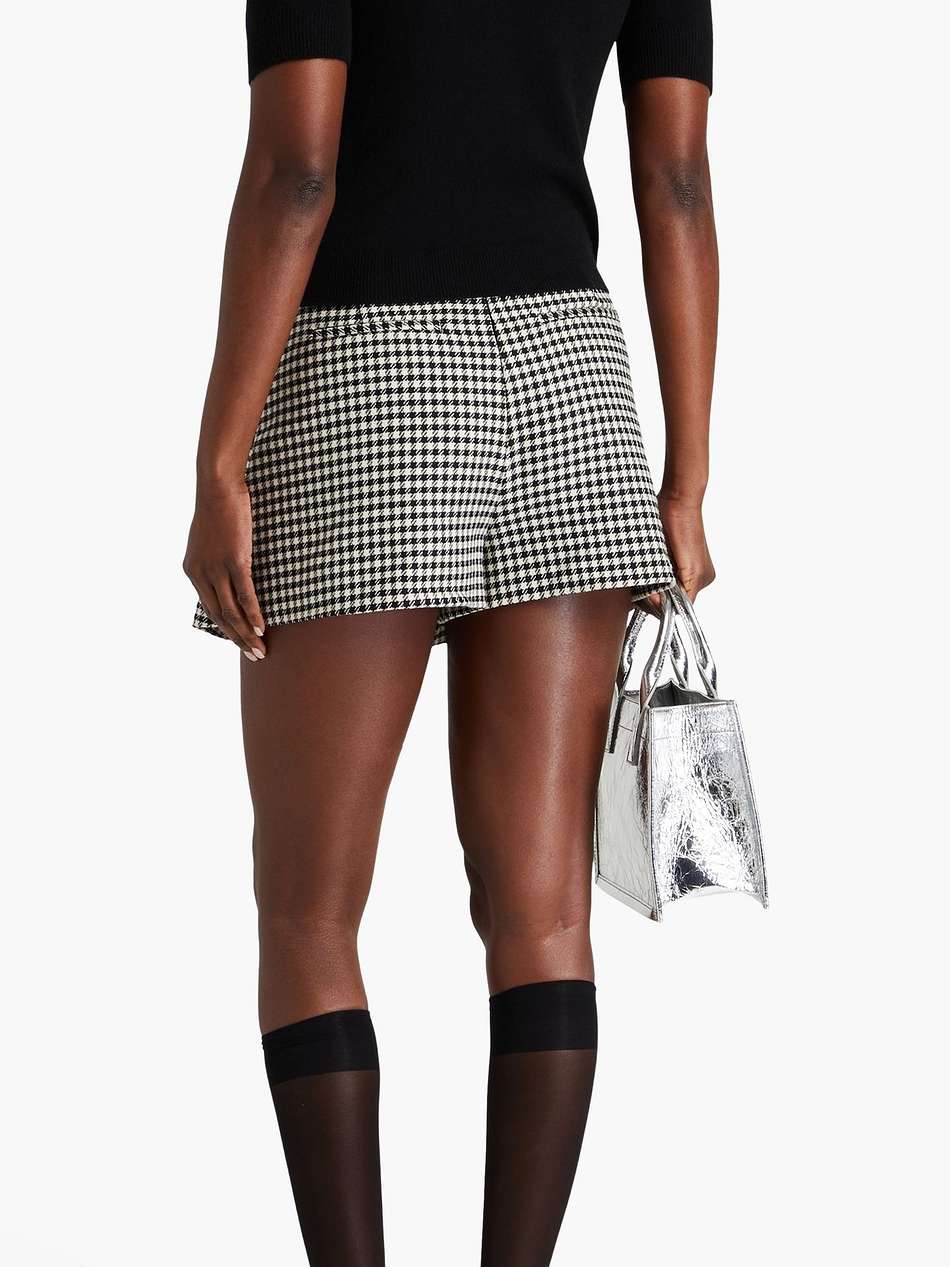 two-tone knit-paneled wool and cashmere-blend top