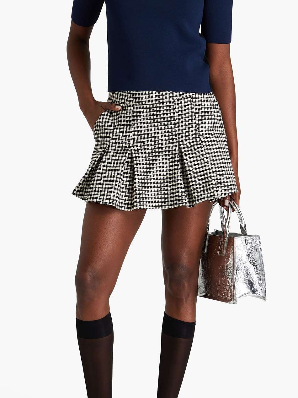 two-tone knit-paneled wool and cashmere-blend top