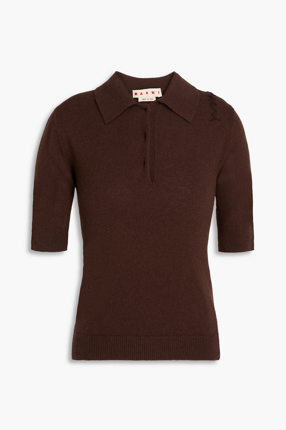 Marni Poloshirt Aus Einer Woll-kaschmirmischung In Schokolade