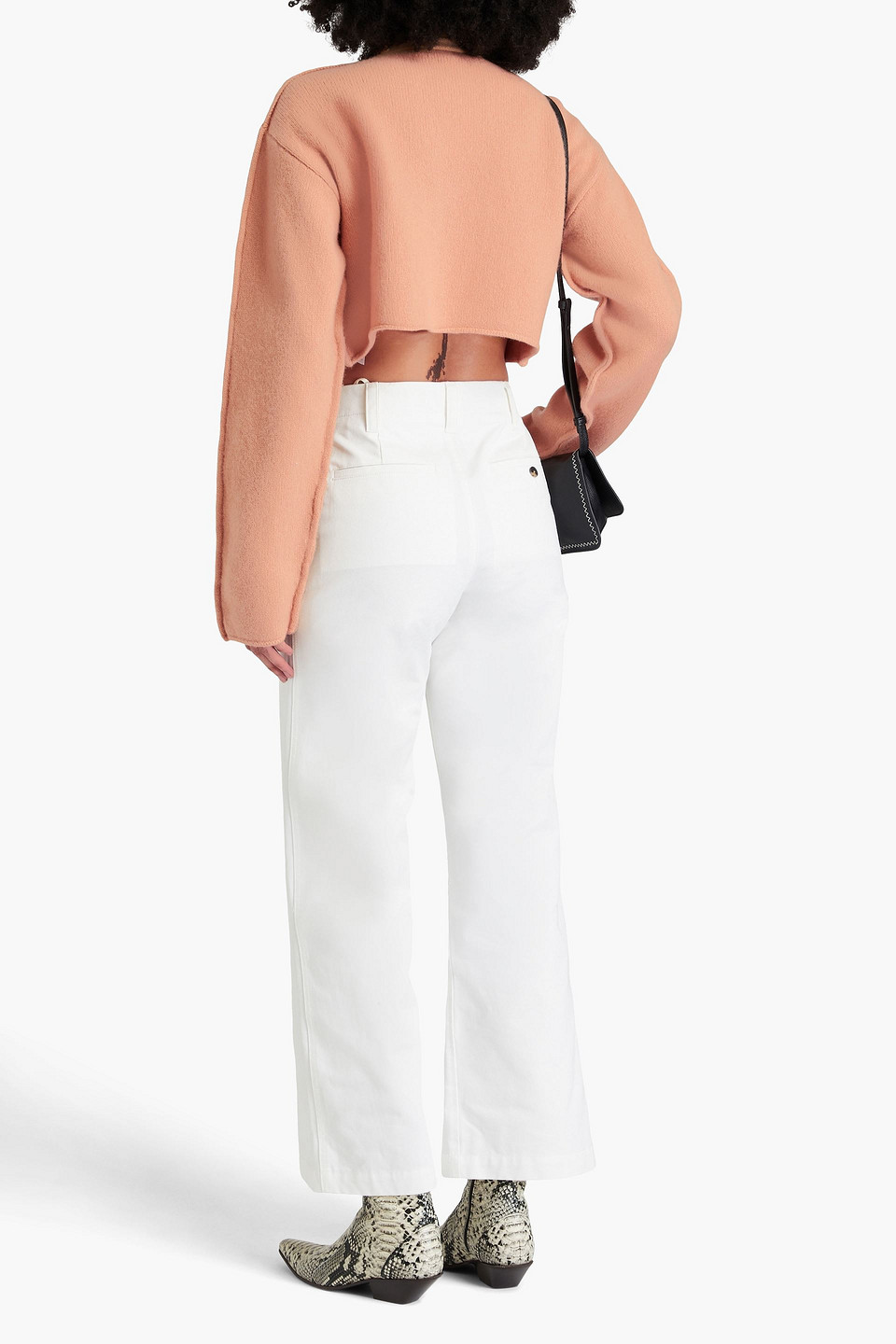 Marni Cropped Cardigan Aus Wolle In Pfirsichfarben