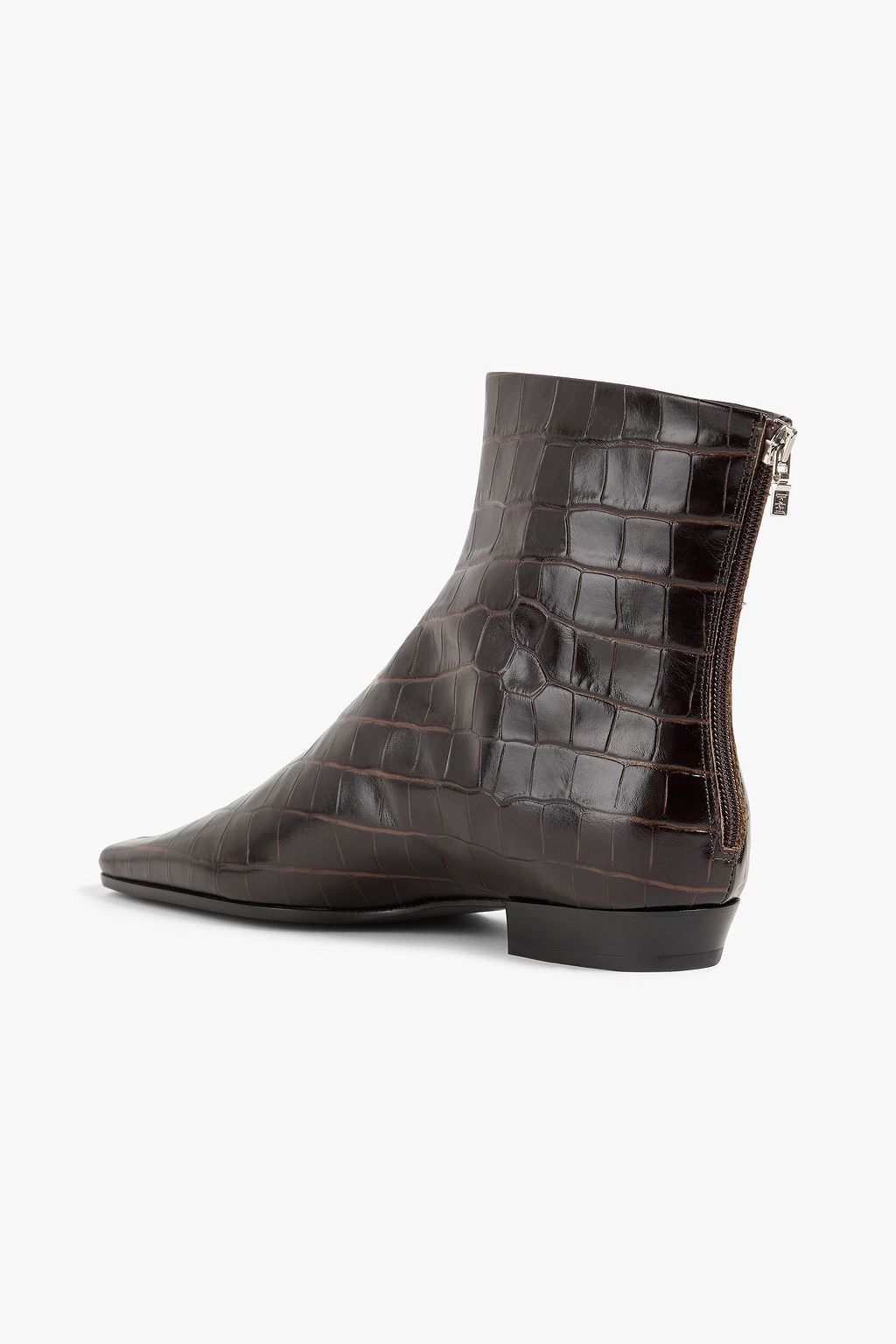 TOTEME Croc-effect leather ankle boots