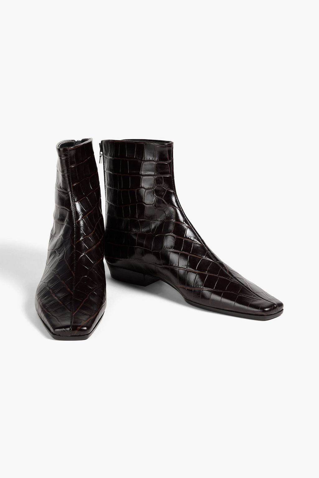 TOTEME Croc-effect leather ankle boots