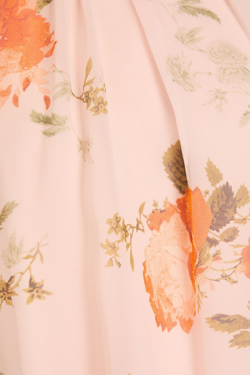 ERDEM PLEATED FLORAL-PRINT SILK-CHIFFON BLOUSE