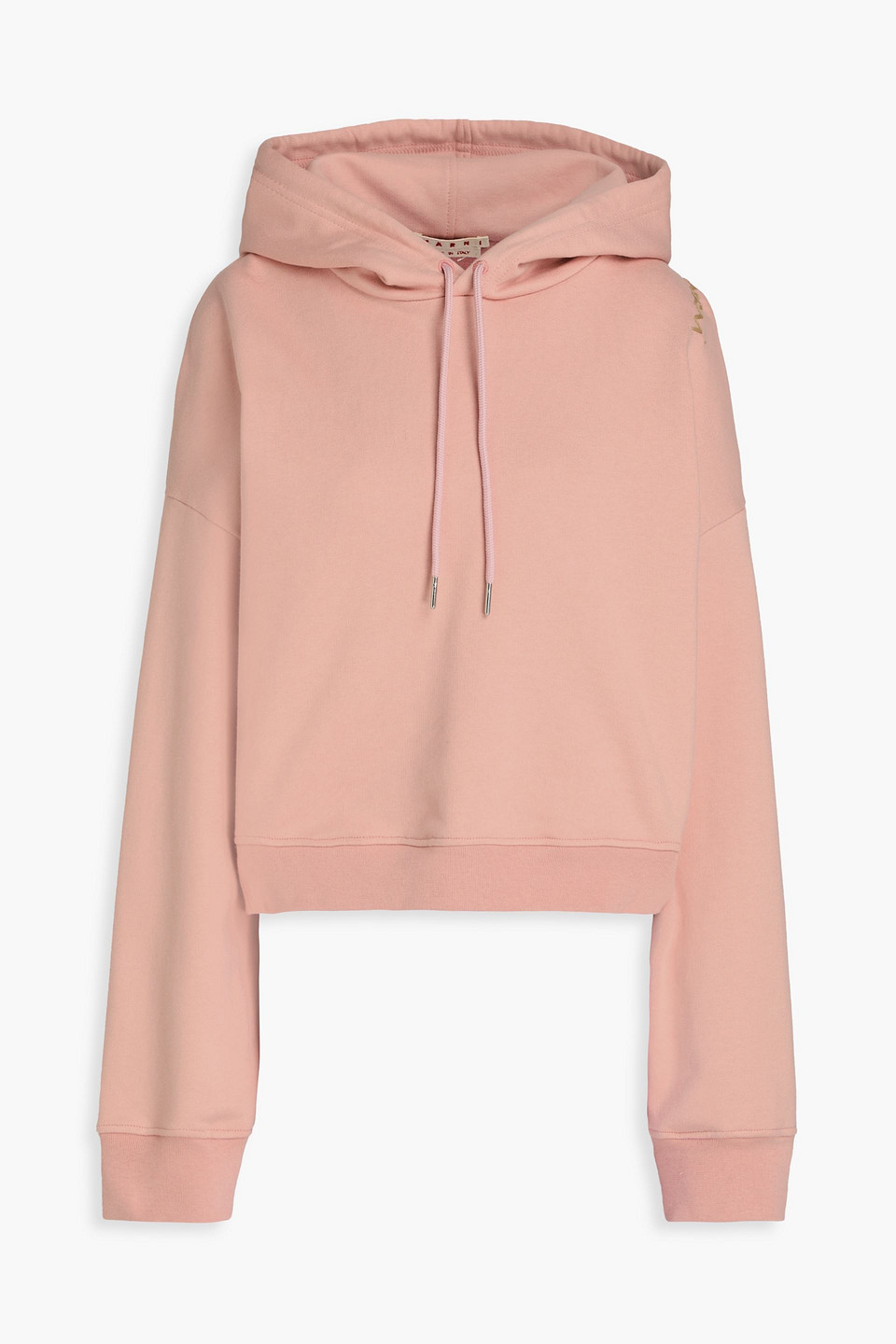 Marni Hoodie Aus Baumwollfrottee In Baby-pink