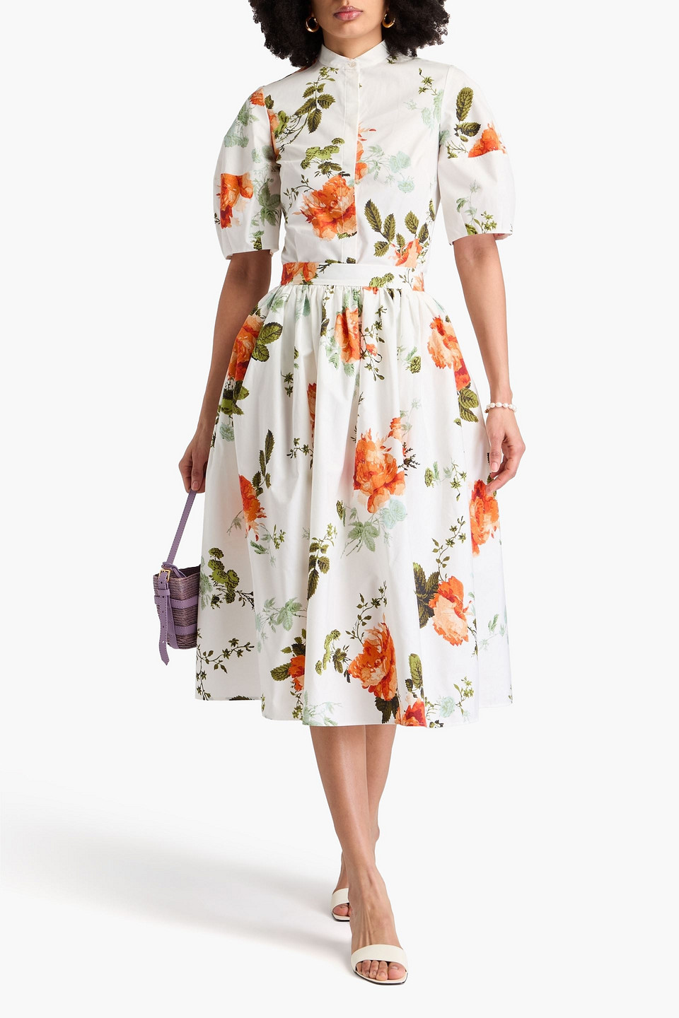 ERDEM FLORAL-PRINT COTTON-POPLIN SHIRT 