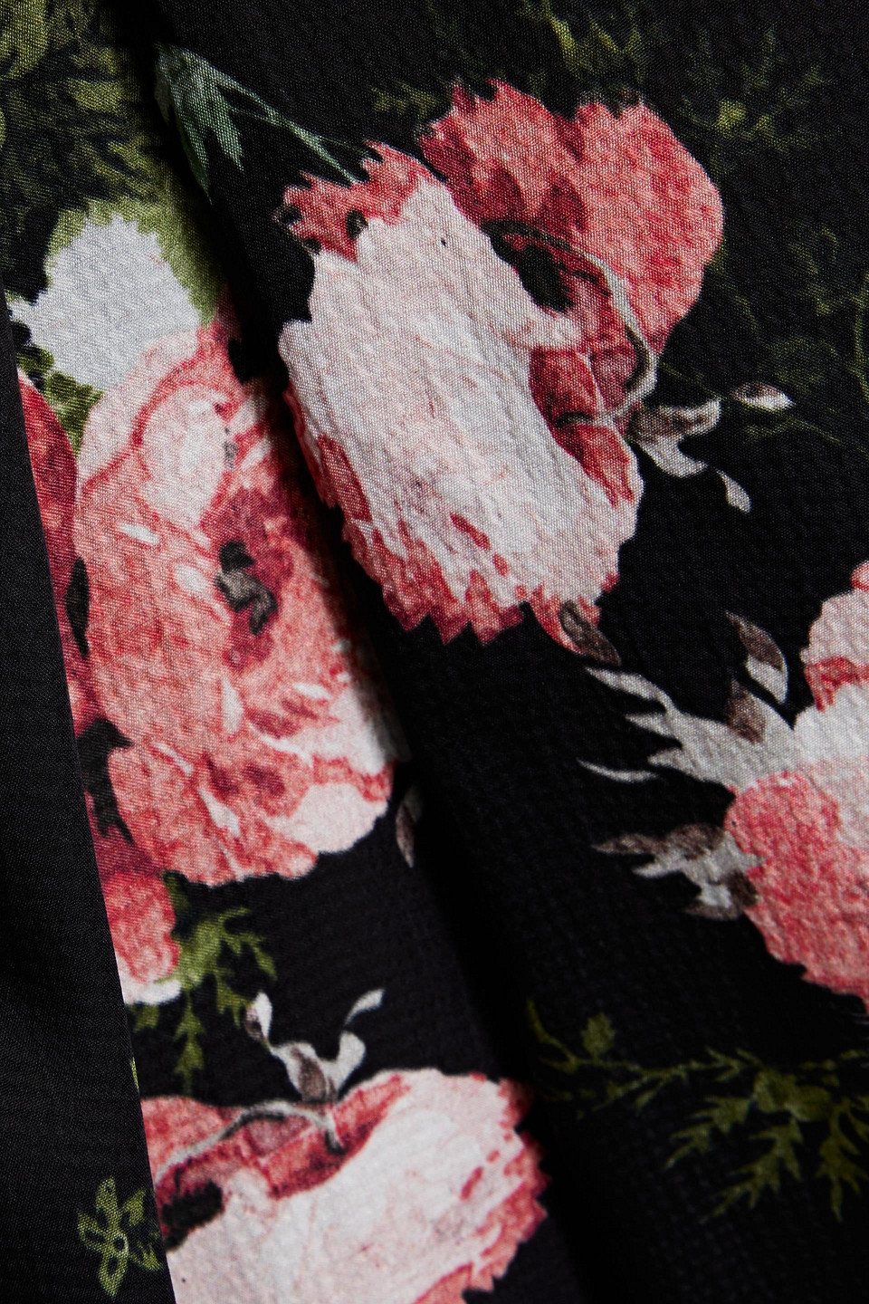 ERDEM CAVENDISH PLEATED FLORAL-PRINT SEERSUCKER MIDI SKIRT 