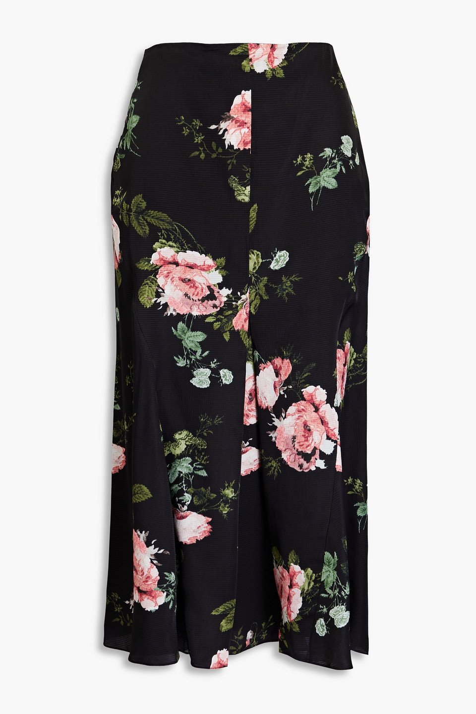 ERDEM CAVENDISH PLEATED FLORAL-PRINT SEERSUCKER MIDI SKIRT 