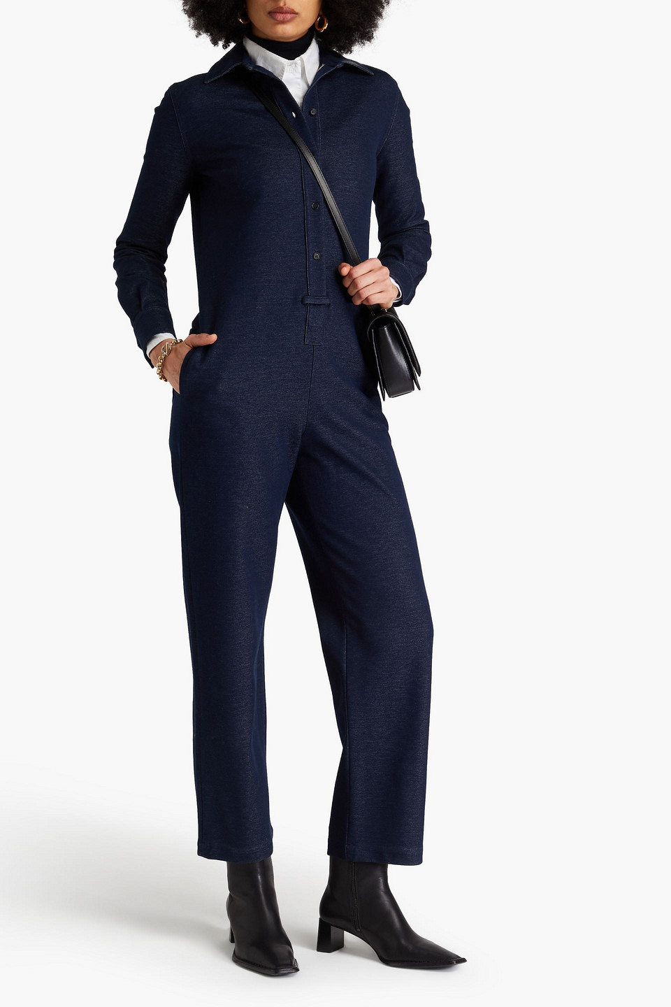 Max Mara Jumpsuit Aus Jersey Aus Einer Baumwollmischung In Marineblau