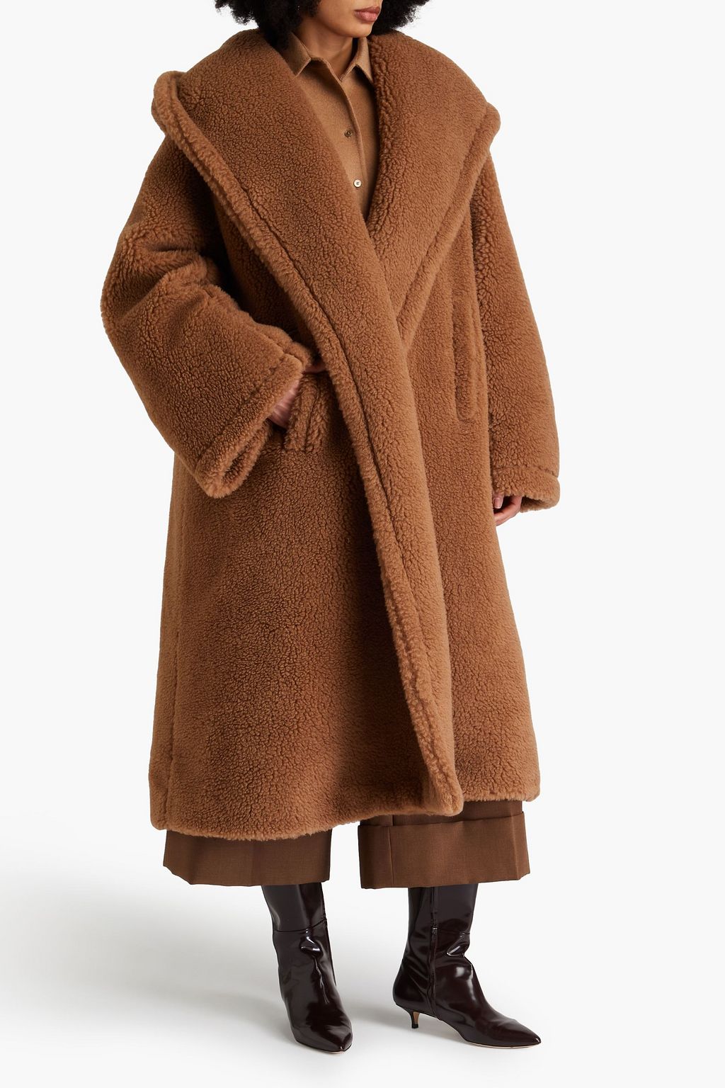 MAX MARA Apogeo oversized camel wool and silk-blend coat