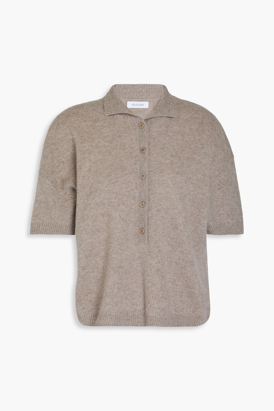Naadam Melierter Pullover Aus Kaschmir Mit Polokragen In Graubraun