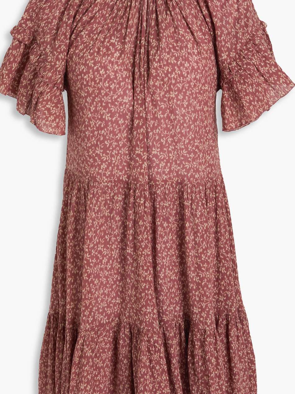 doris ruffled floral-print cotton-crepon dress