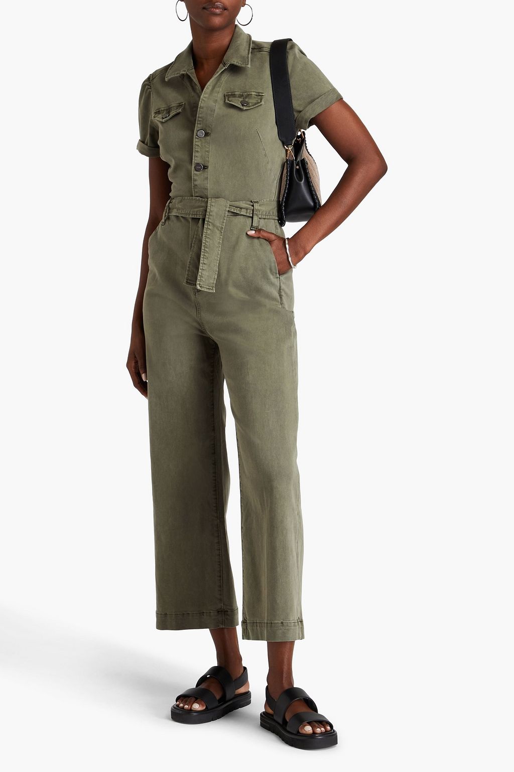 PAIGE Anessa belted denim jumpsuit