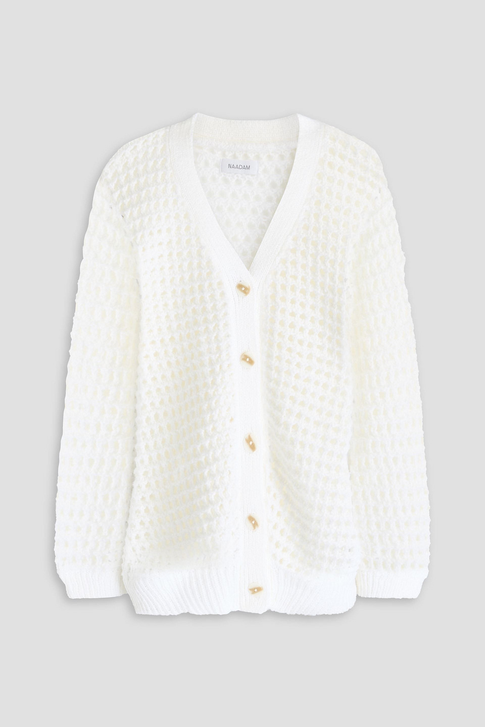 Naadam Pointelle-knit Cotton Cardigan In White