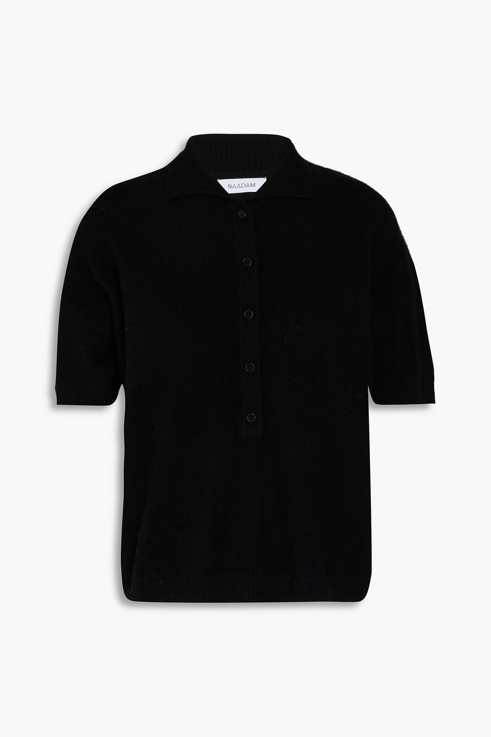 Naadam Melierter Pullover Aus Kaschmir Mit Polokragen In Schwarz
