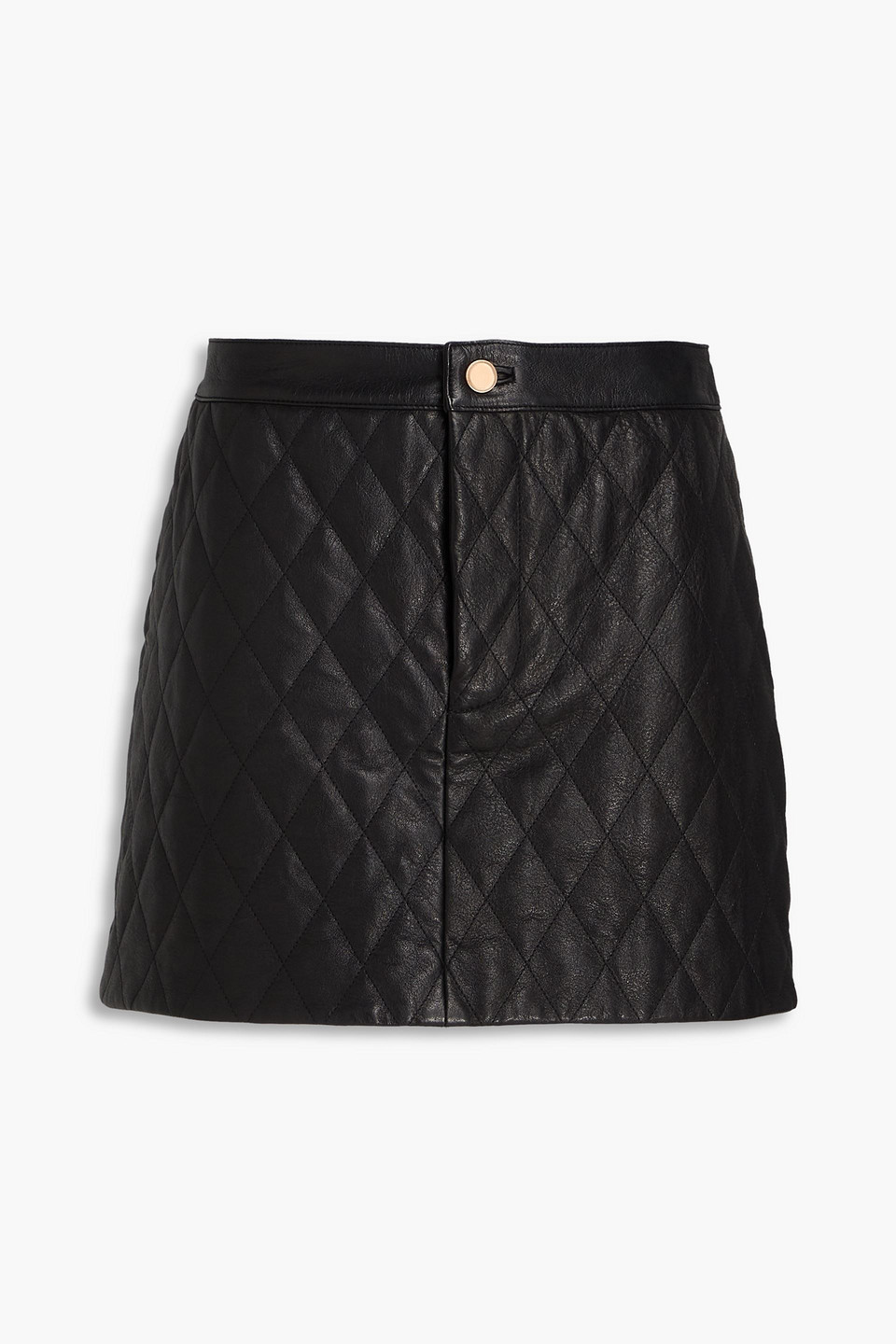 Frame Gesteppter Minirock Aus Leder In Schwarz