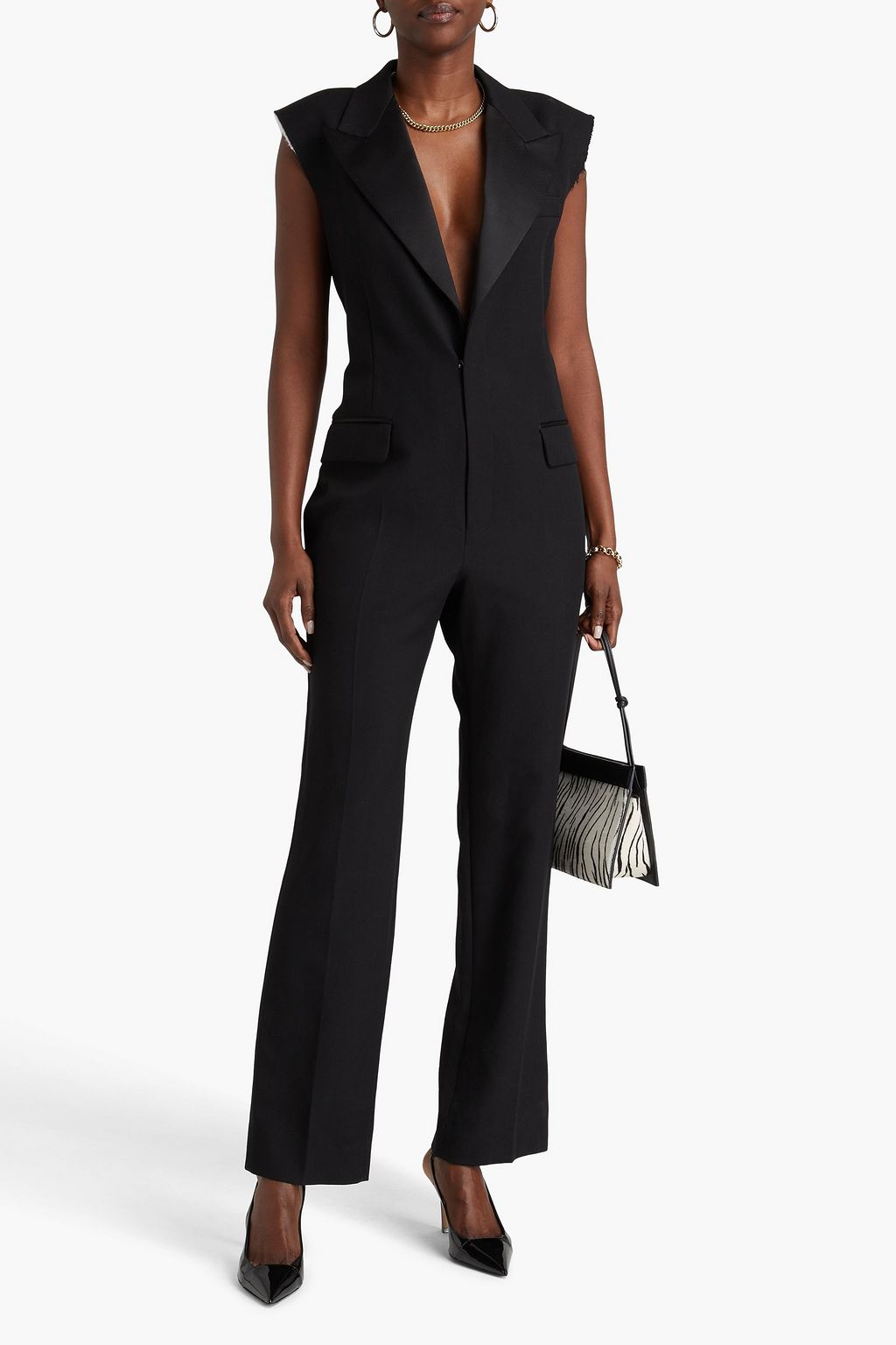 VICTORIA BECKHAM جمبسوت من قماش غران دي بودر