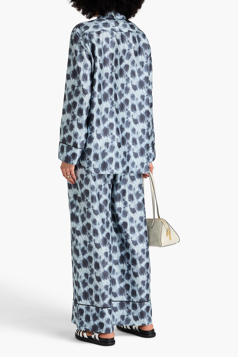 Marni Bedrucktes Hemd Aus Seiden-twill In Bleu