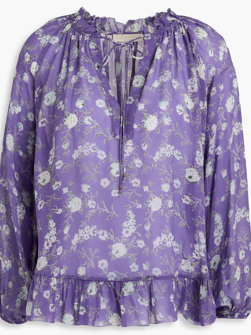 rosine floral-print silk-georgette blouse