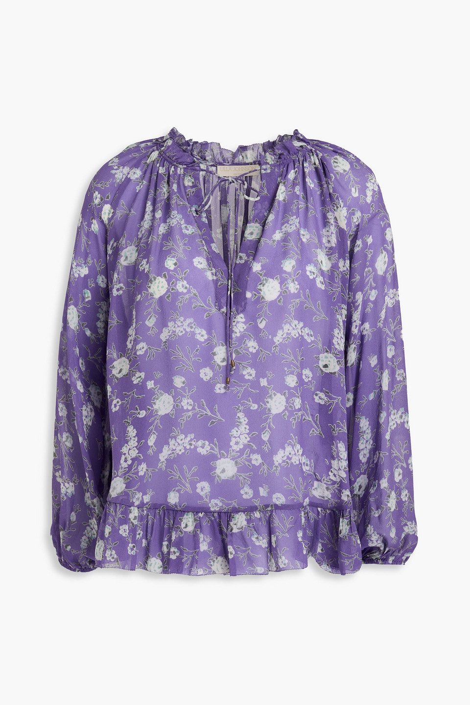 Ulla Johnson Rosine Floral-print Silk-georgette Blouse In Lila