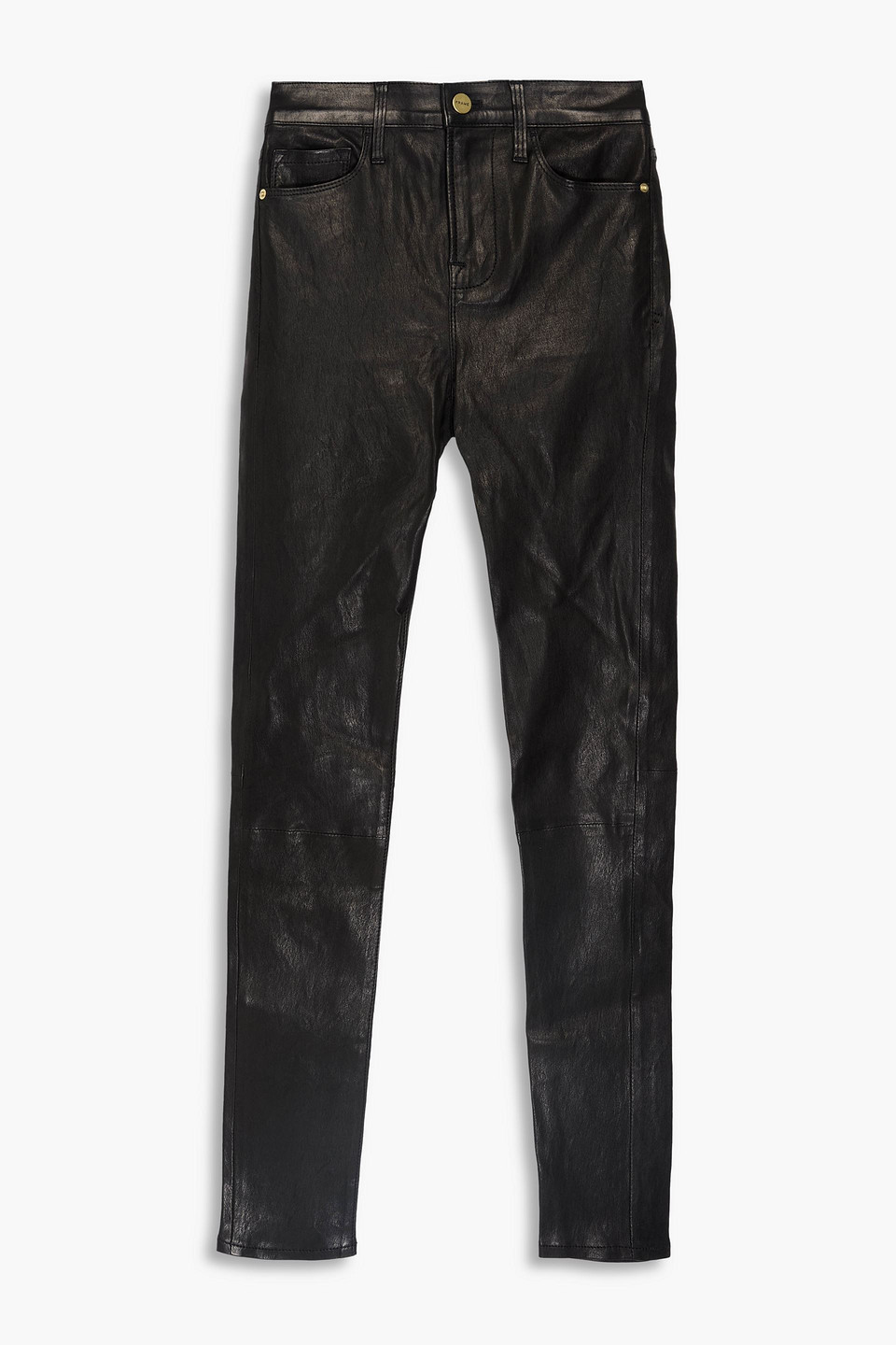 FRAME LE HIGH SKINNY LEATHER SKINNY PANTS