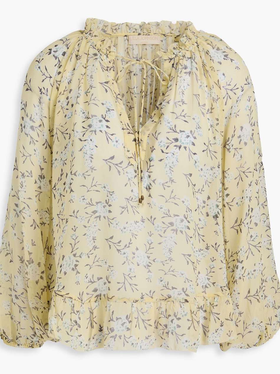 rosine floral-print silk-georgette blouse