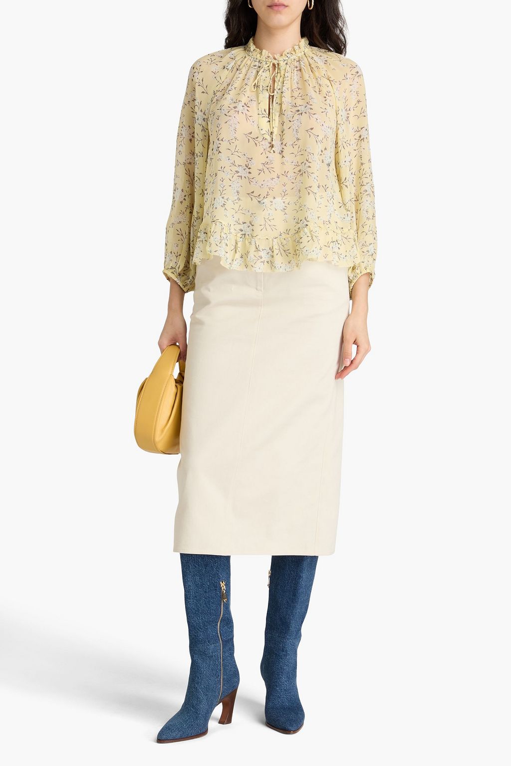 ULLA JOHNSON Rosine floral-print silk-georgette blouse