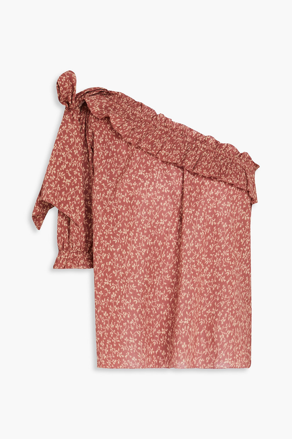ulla johnson - alene one-shoulder ruffled cotton top - pink - us 0