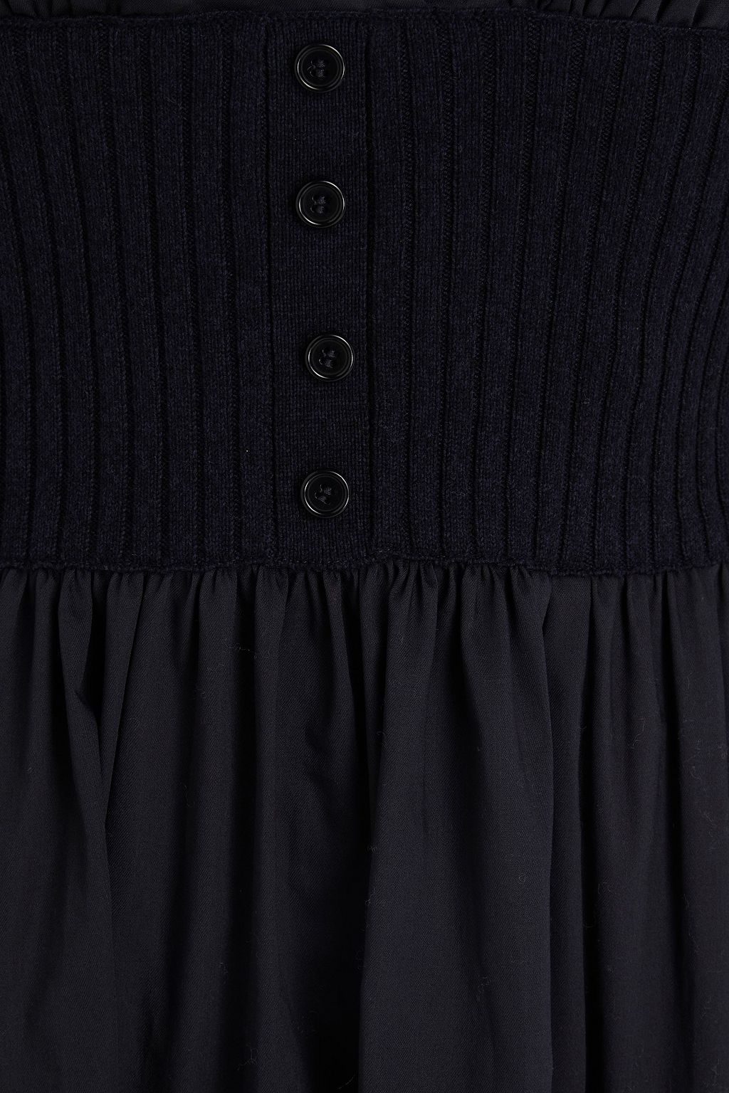 NAADAM Knit-paneled cotton-poplin midi dress