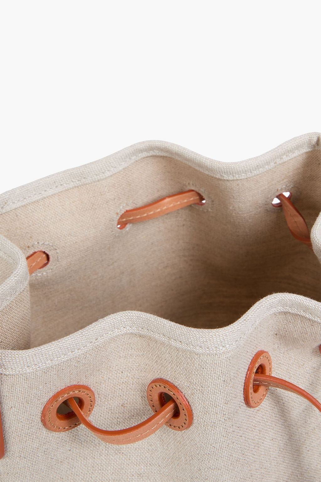 MANSUR GAVRIEL Leather-trimmed canvas bucket bag