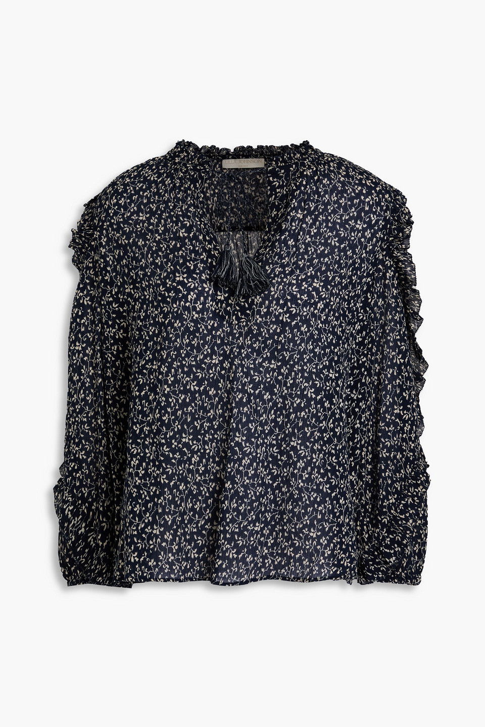 Ulla Johnson Lillian Floral-print Cotton-crepon Blouse In Nachtblau