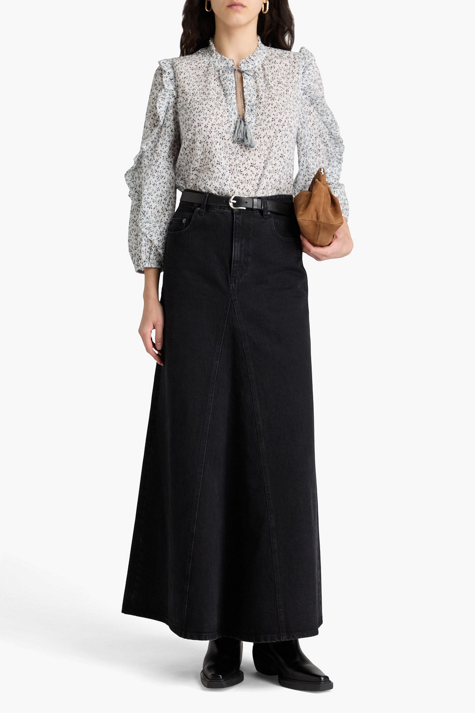 Ulla Johnson Lillian Floral-print Cotton-crepon Blouse In Weiss