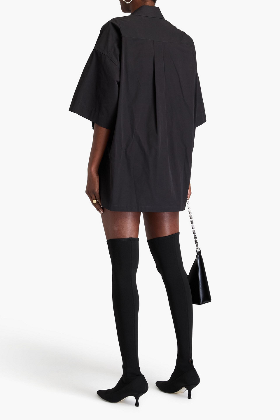  Alexander Wang - Hemdkleid Aus Popeline Aus Einer Baumwollmischung Mit Gürtel In Minilänge - Schwarz - Us 2 