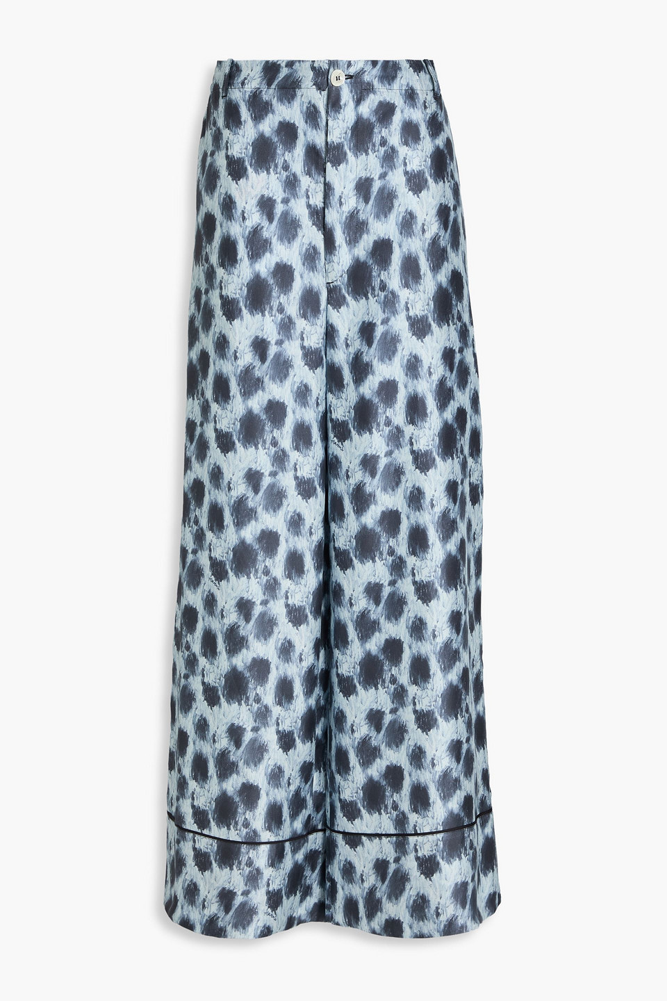 Marni Silk Wide-leg Trousers In Bleu
