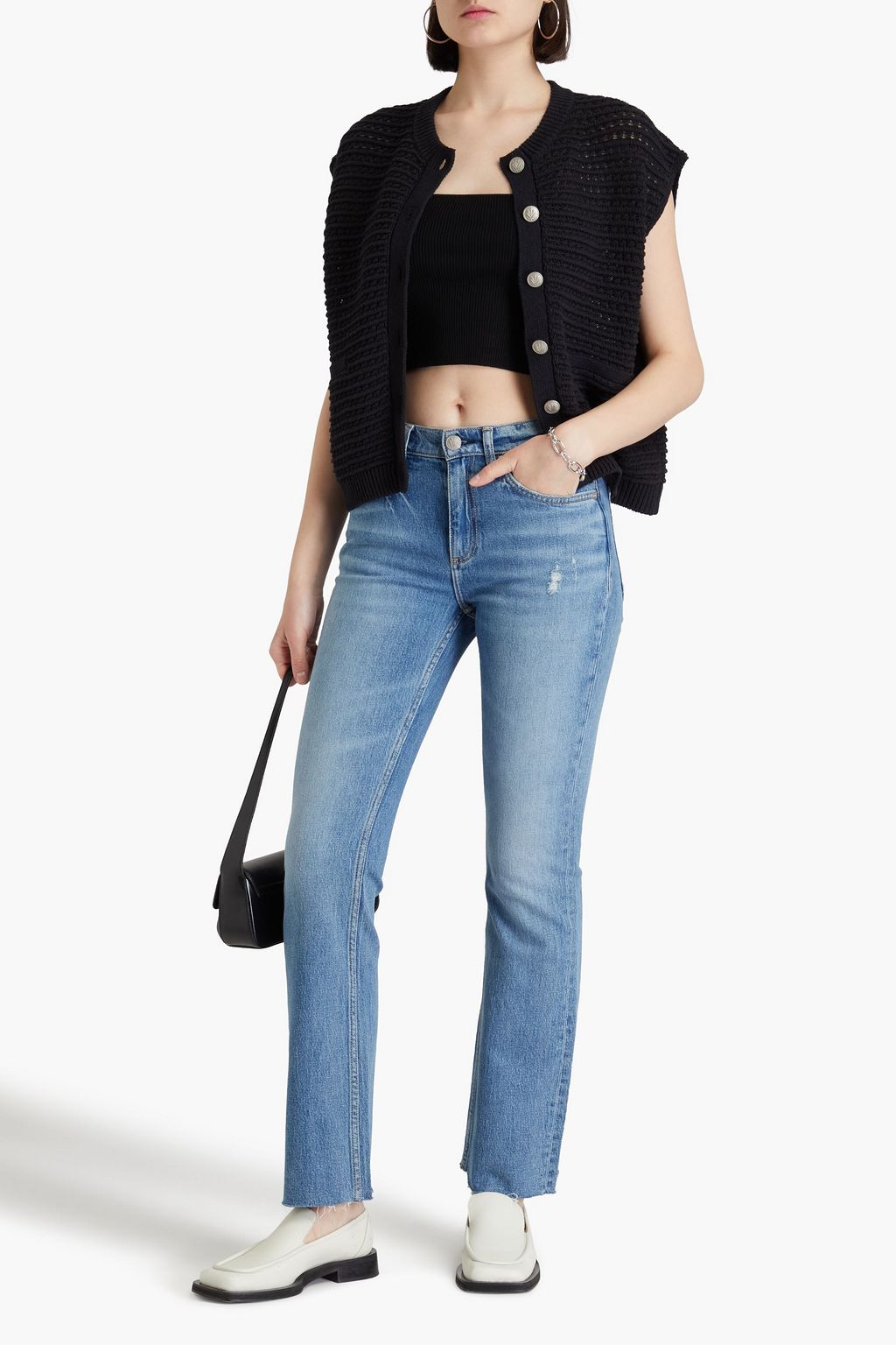 RAG & BONE جينز بيتون بقصّة بوت كت وخصر متوسط الارتفاع